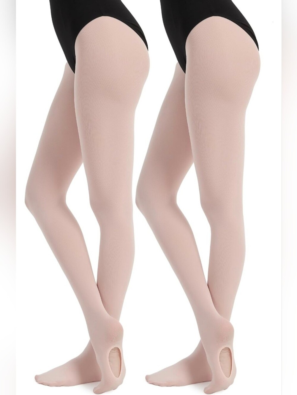 Women's Convertible Dance Performance Tights, Semi-Opaque Ultra-Soft Transition